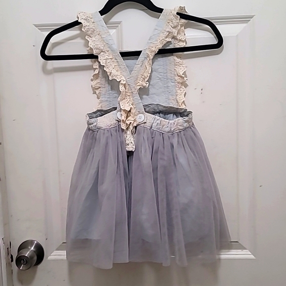 LITTLE TRENDSETTER KIDS AMELIE DRESS BLUE GRAY TAGE SHOW 120 SIZE 4t 5t - Picture 4 of 5
